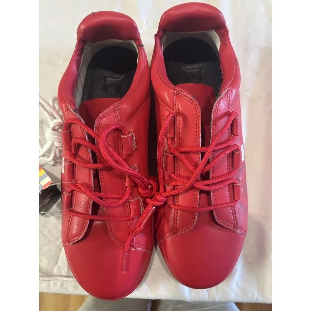 NWT Goats 454W Red Leather Sneakers W/ NatureTex 100% Sustainable W 2 Laces 8.5